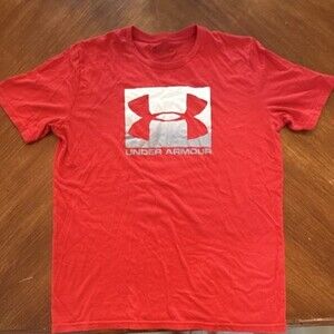Under Armour Red HeatGear Loose Fit Men's L Short Sleeve Graphic Logo T-Shirt